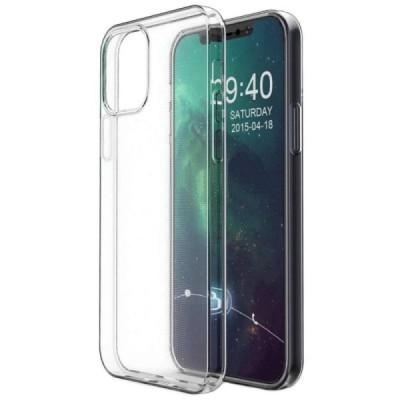 Apple iPhone 12 (12 Pro) skaidrus (permatomas) kieto silikono TPU ploniausias pasaulyje bespalvis dėklas - nugarėlė | Priedai.lt