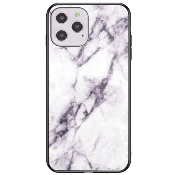 „Marble“ kieto silikono (TPU) dėklas - baltas (iPhone 12 / 12 Pro)