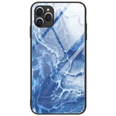 Apple iPhone 12 (12 Pro) „Marble“ Skin kieto silikono TPU mėlynas dėklas - nugarėlė | Priedai.lt
