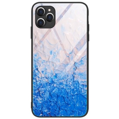 Apple iPhone 12 (12 Pro) „Marble“ Skin kieto silikono TPU tamsiai mėlynas dėklas - nugarėlė | Priedai.lt