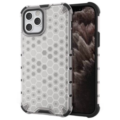Honeycomb sustiprintos apsaugos Apple iPhone 12 (12 Pro) skaidrus kieto silikono (TPU) ir plastiko dėklas | Priedai.lt