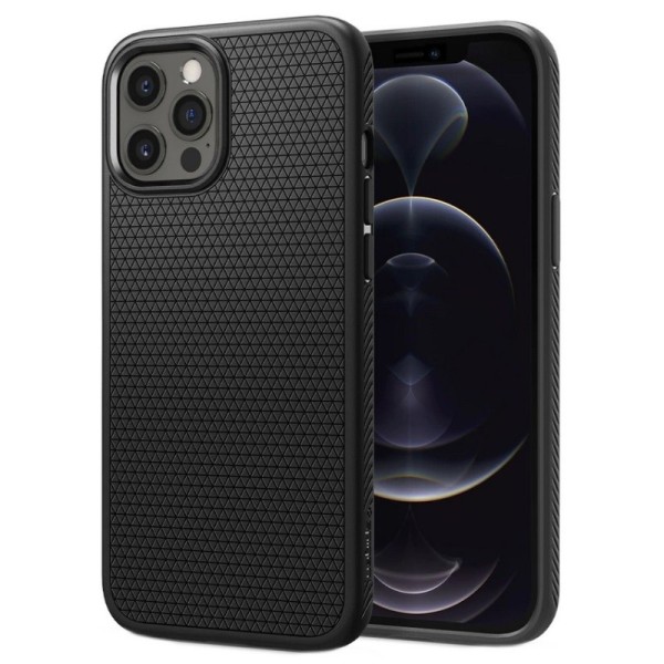 „Spigen“ Liquid Air dėklas - juodas (iPhone 12 Pro Max)