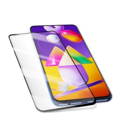 Samsung Galaxy M31s (M317F) „Mocolo“ 9H Tempered Glass sustiprintos apsaugos juodas pilnai dengiantis apsauginis ekrano stiklas 