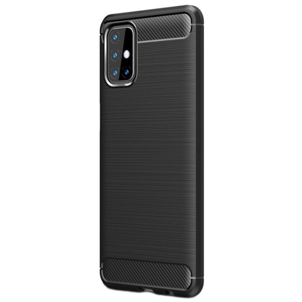 „Carbon“ kieto silikono (TPU) dėklas - juodas (Galaxy M31s)