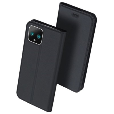 „Dux Ducis“ Skin serijos Google Pixel 4 juodas odinis atverčiamas dėklas | Priedai.lt