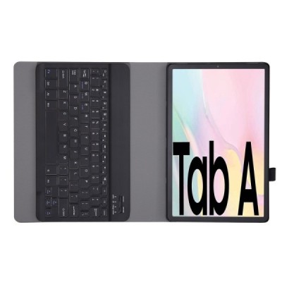 Samsung Galaxy Tab A7 10.4 2020 (T505,T500) atverčiamas juodas odinis dėklas su bluetooth belaide klaviatūra | Priedai.lt