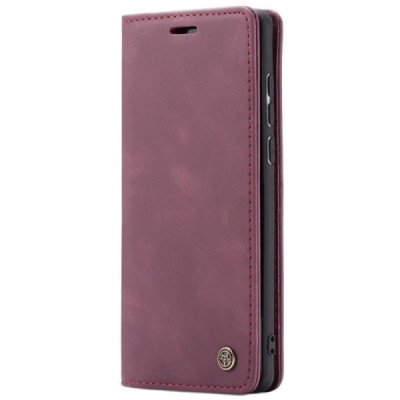 Samsung Galaxy A71 (A715) CaseMe Retro solidus atverčiamas bordo odinis dėklas - knygutė | Priedai.lt