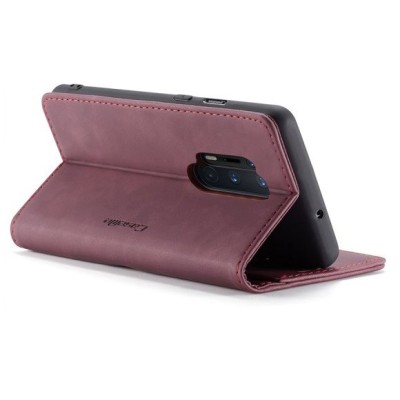 OnePlus 8 Pro CaseMe Retro solidus atverčiamas bordo odinis dėklas - knygutė | Priedai.lt