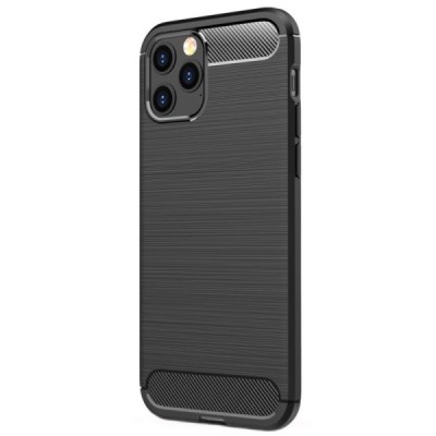 Apple iPhone 12 (12 Pro) kieto silikono TPU juodas dėklas - nugarėlė | Priedai.lt