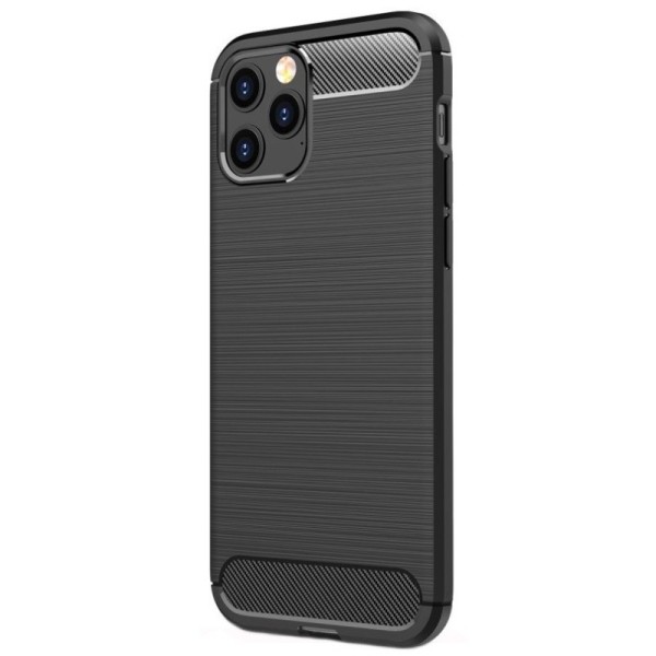 „Carbon“ kieto silikono (TPU) dėklas - juodas (iPhone 12 / 12 Pro)