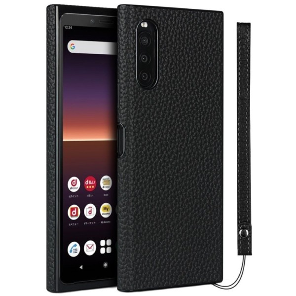 „Litchi“ Skin (TPU) dėklas - juodas (Xperia 10 II)