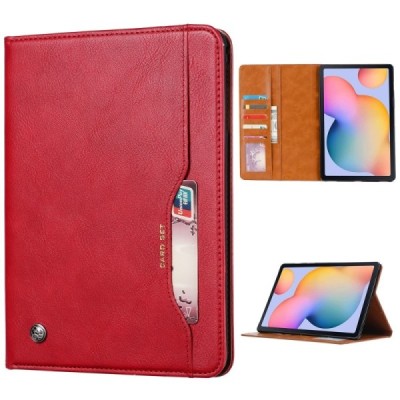 Prabangus „Comma“ odinis atverčiamas raudonas Samsung Galaxy Tab A7 10.4 2020 (T505,T500) dėklas | Priedai.lt