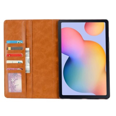 Prabangus „Comma“ odinis atverčiamas rudas Samsung Galaxy Tab A7 10.4 2020 (T505,T500) dėklas | Priedai.lt