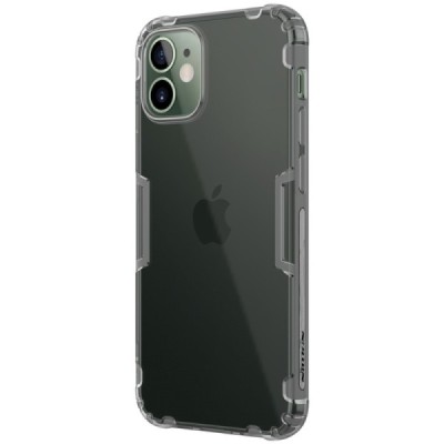 Apple iPhone 12 Mini Nillkin Nature plonas skaidrus (permatomas) silikoninis TPU pilkas dėklas | Priedai.lt