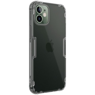 Apple iPhone 12 Mini Nillkin Nature plonas skaidrus (permatomas) silikoninis TPU pilkas dėklas | Priedai.lt