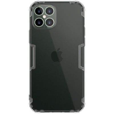 Apple iPhone 12 Pro Max Nillkin Nature plonas skaidrus (permatomas) silikoninis TPU pilkas dėklas | Priedai.lt