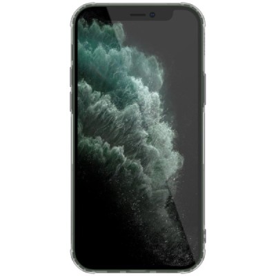 Apple iPhone 12 Pro Max Nillkin Nature plonas skaidrus (permatomas) silikoninis TPU pilkas dėklas | Priedai.lt