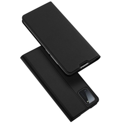 Dux Ducis Skin serijos Samsung Galaxy A41 (A415F) juodas odinis atverčiamas dėklas | Priedai.lt