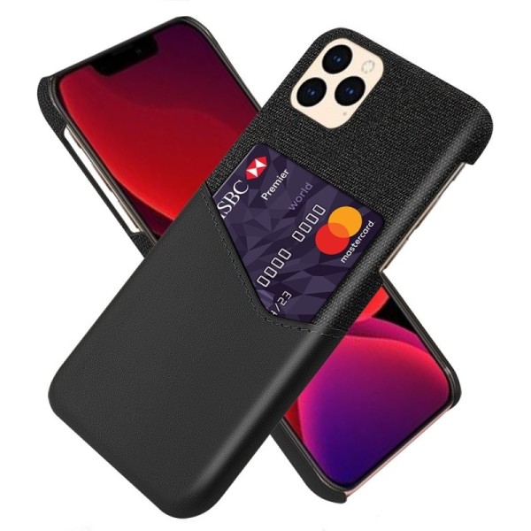 „KSQ“ Shell dėklas su kišenėle - juodas (iPhone 12 / 12 Pro)