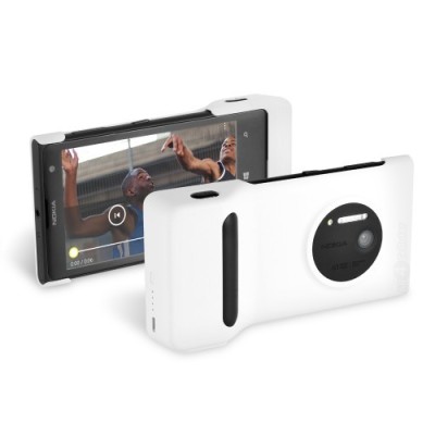 Oficialus Nokia Lumia 1020 baltas PD-95G dėklas su integruota papildoma baterija / Priedai.lt