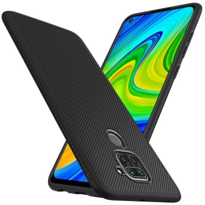 Xiaomi Redmi Note 9 kieto silikono TPU juodas dėklas - nugarėlė | Priedai.lt
