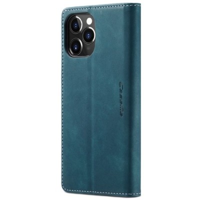Apple iPhone 12 (12 Pro) CaseMe Retro solidus atverčiamas žalias odinis dėklas - knygutė | Priedai.lt