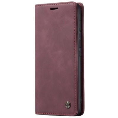 Samsung Galaxy A51 (A515F) CaseMe Retro solidus atverčiamas bordo odinis dėklas - knygutė | Priedai.lt