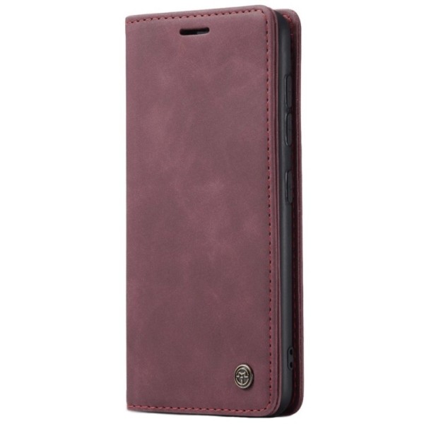 „CaseMe“ Retro solidus atverčiamas dėklas - bordo (Galaxy A41)