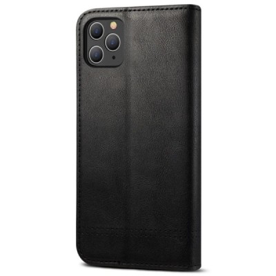 Deluxe atverčiamas juodas odinis Apple iPhone 12 (12 Pro) dėklas - knygutė | Priedai.lt