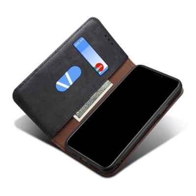 Deluxe atverčiamas juodas odinis Apple iPhone 12 (12 Pro) dėklas - knygutė | Priedai.lt
