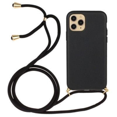 Apple iPhone 12 (12 Pro) Strap kieto silikono TPU juodas dėklas - nugarėlė | Priedai.lt