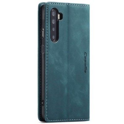 OnePlus Nord CaseMe Retro solidus atverčiamas žalias odinis dėklas - knygutė | Priedai.lt
