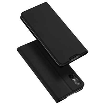 „Dux Ducis“ Skin serijos Xiaomi Redmi 9A juodas odinis atverčiamas dėklas | Priedai.lt
