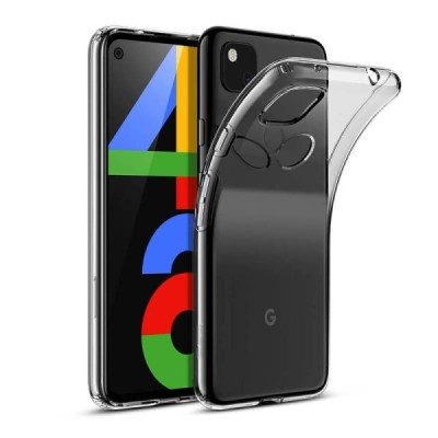 Google Pixel 4A kieto silikono TPU skaidrus dėklas - nugarėlė | Priedai.lt