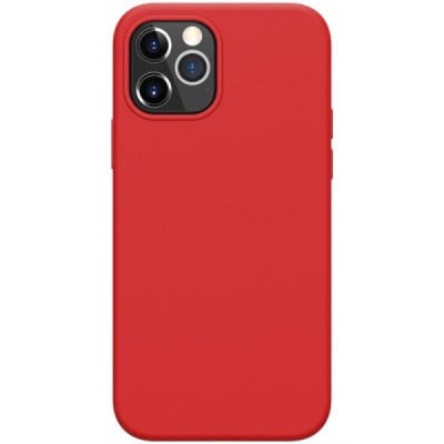 Apple iPhone 12 (12 Pro) "Nillkin" Flex Liquid Silicone raudonas dėklas - nugarėlė | Priedai.lt