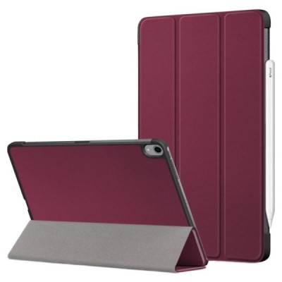 Apple iPad Air 4 10.9" (2020) atverčiamas bordo odinis dėklas - knygutė | Priedai.lt