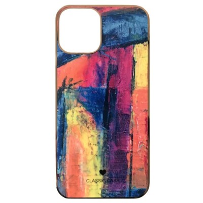 Apple iPhone 12 (12 Pro) „Painting“ silikoninis spalvotas permatomas dėklas su juodu rėmeliu | Priedai.lt