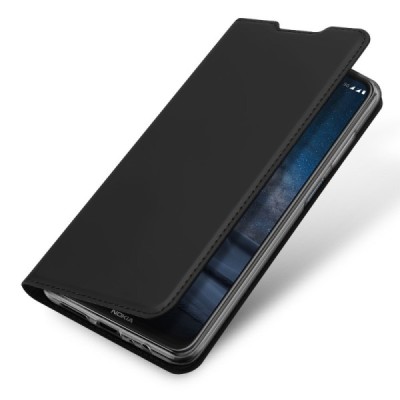 „Dux Ducis“ Skin serijos Nokia 8.3 juodas odinis atverčiamas dėklas | Priedai.lt