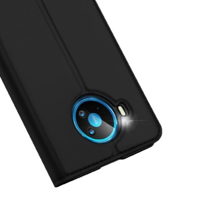 „Dux Ducis“ Skin serijos Nokia 8.3 juodas odinis atverčiamas dėklas | Priedai.lt