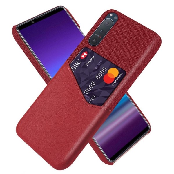 „KSQ“ Shell dėklas su kišenėle - raudonas (Xperia 5 II)