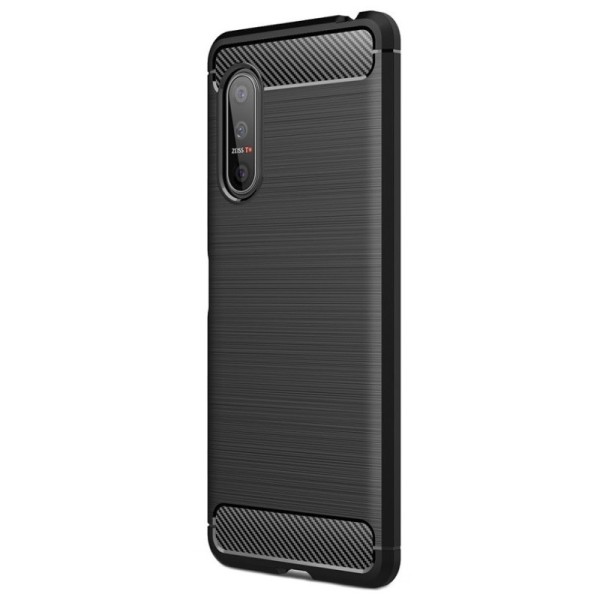 „Carbon“ kieto silikono (TPU) dėklas - juodas (Xperia 5 II)