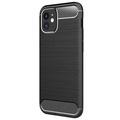 Apple iPhone 12 Mini „Carbon“ kieto silikono TPU juodas dėklas - nugarėlė | Priedai.lt