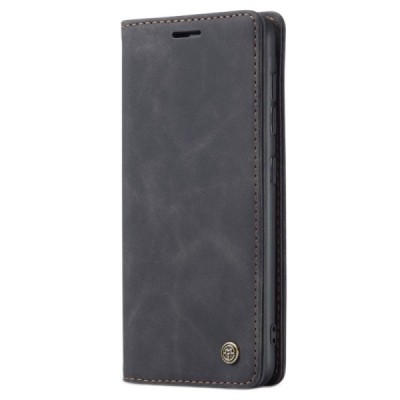 Samsung Galaxy S20 FE (Fan Edition) CaseMe Retro solidus atverčiamas juodas odinis dėklas - knygutė | Priedai.lt