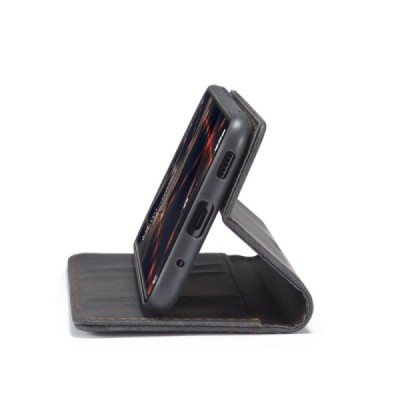 Samsung Galaxy S20 FE (Fan Edition) CaseMe Retro solidus atverčiamas juodas odinis dėklas - knygutė | Priedai.lt