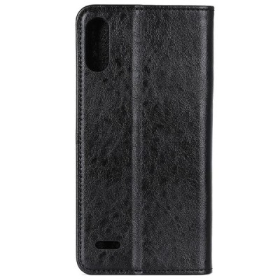 LG K22 „Split“ juodas odinis atverčiamas dėklas - knygutė | Priedai.lt