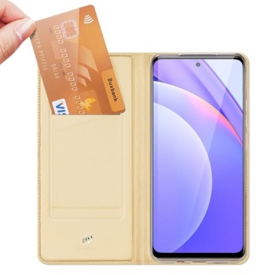 Xiaomi Mi 10T Lite 5G „Dux Ducis“ Skin serijos auksinis odinis atverčiamas dėklas - knygutė | Priedai.lt