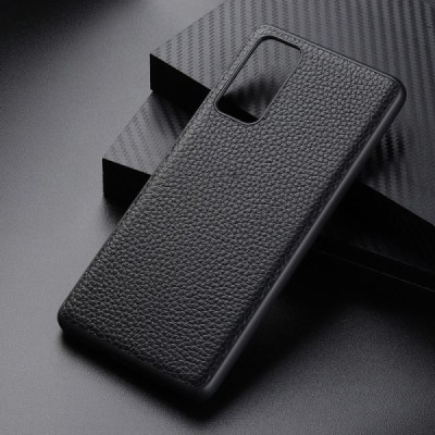 „Deluxe Leather“ Samsung Galaxy S20 FE (Fan Edition) juodas odinis dėklas | Priedai.lt