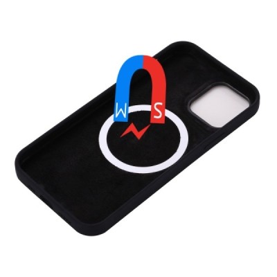 Apple iPhone 12 Pro Max Shell MagSafe kieto silikono TPU juodas dėklas - nugarėlė | Priedai.lt