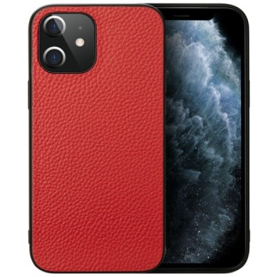 „Deluxe Leather“ Apple iPhone 12 Mini raudonas odinis dėklas | Priedai.lt