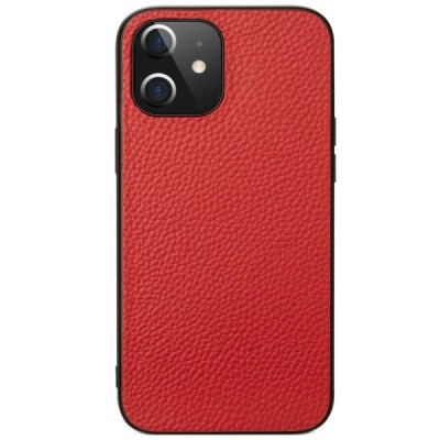 „Deluxe Leather“ Apple iPhone 12 Mini raudonas odinis dėklas | Priedai.lt